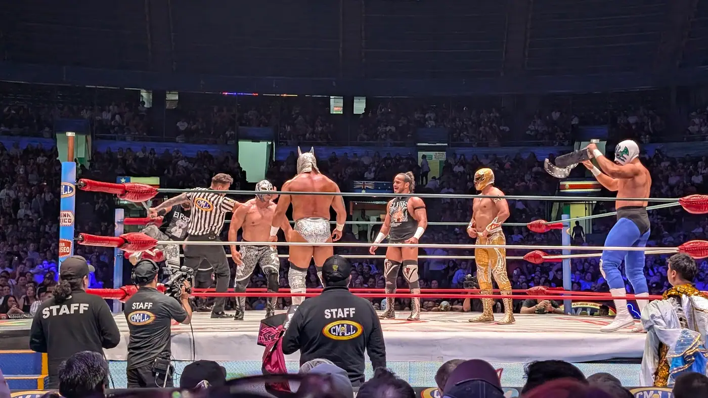 Lucha libre night in Mexico City at Arena México