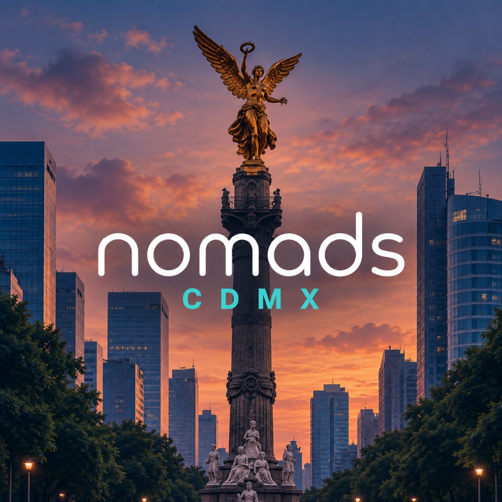 nomads CDMX: Angel of Independence at sunset in Mexico City